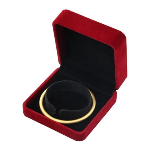 Image of Bototack Black Velvet Bracelet Box - Elegant Jewelry Gift Storage Case for Women's Bangles - Perfect for Engagement, Wedding, Anniversary, Birthday and Mother's Day