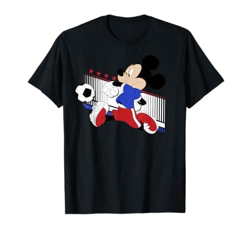 Image of Disney Mickey Mouse French Soccer Uniform Portrait T-Shirt