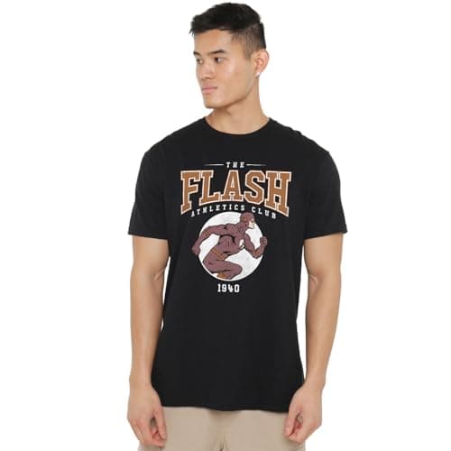 Image of Cotton Soul DC Comics Flash Athletics Unisex T Shirt Black, Small