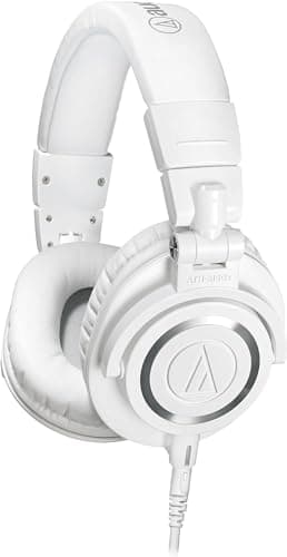 Image of Audio Technica ATH-M50XWH Professional Studio Monitor Headphones (White)