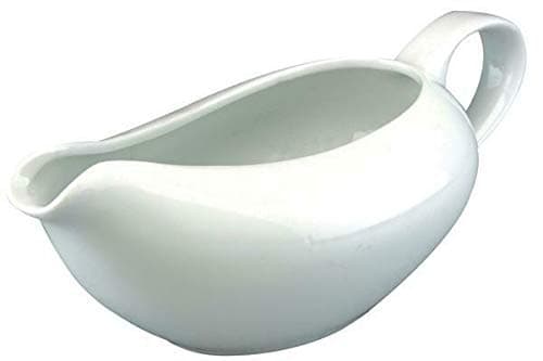 Image of Glow Traditional Gravy Boat – Elegant White 500ml Ceramic Serving Jug for Cream Custard Sauces – Perfect for Dining Table Restaurant Café Christmas Wedding Roast Dinners – Dishwasher Microwave Safe
