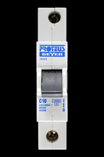 Image of Proteus 10 AMP TYPE C 10kA MCB CIRCUIT BREAKER GEYER 1010/3 BLACK CLIP