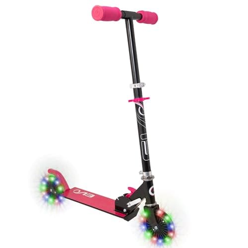 Image of Evo EVO Childrens Light Up Inline Scooter | Kids Push 2 Wheeled Scooter With Adjustable Handle Height | Easy Foldable Kids' Scooter For Boys And Girls| Kick Scooter For Kids Age 5+