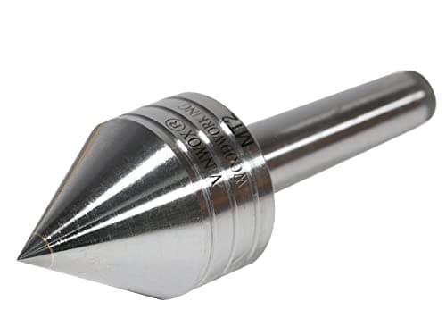 Image of VINWOX Wood Lathe Carbide Tipped Live Center, 2MT Morse Taper Shank, 8mm Carbide Tip with 60 Degree Point