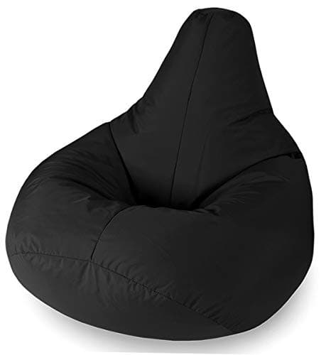 Image of Beautiful Beanbags - Highback Beanbag for Kids - Indoor/Outdoor Lounge Chair - Water Resistant - 35 Inches - Manufactured in UK - Black