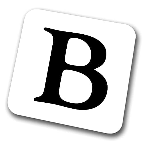 Image of Alphabet Coaster Letter Coaster Initial Coffee Tea Birthday Coaster (Letter B)