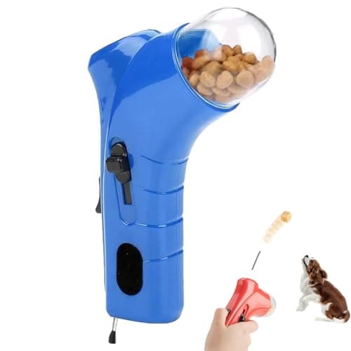 Image of Pet Snack Launcher Pet Food Dispenser Treat Dispensing Dog Toy Food Dispenser Indoor Cat Handheld Interactive Dog Toys Snack Slinger Guns Shooter for Dogs Cats Exercise Training (Blue)