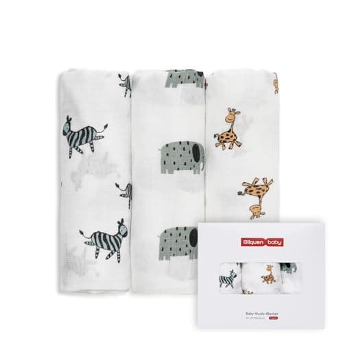 Image of GLLQUEN BABY Muslin Squares Cloth for Baby, 3pack 70cm x 70cm Cotton Burp Cloths for Newborn, Absorbent & Breathable and Ideal to Clean, Wipe & Cover Newborns
