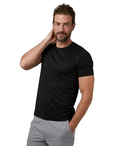 Image of 32 Degrees Men's Cool Classic Crew T-Shirt | Anti-Odor | 4-Way Stretch | Moisture Wicking, Black, Large