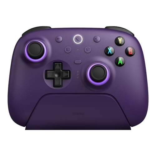 Image of 8Bitdo Ultimate 2 Wireless Controller for Windows & Android, Gaming Controller with TMR Joysticks, Switchable Hall Effect/Tactile Triggers, Motion Control, RGB Fire Ring, 8Speed Wireless Tech, Purple