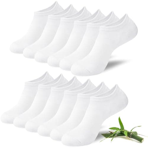 Image of Niofind Bamboo Trainer Socks for Womens and Mens, No Show Ankle Socks Low Cut Invisible Non Slip Liner Socks Multipack Casual Footies for Sneaker Loafers and Boat Shoes