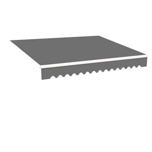 Image of Green Bay 3x2.5m Garden Awning Replacement Fabric Top Cover Front Valance Grey