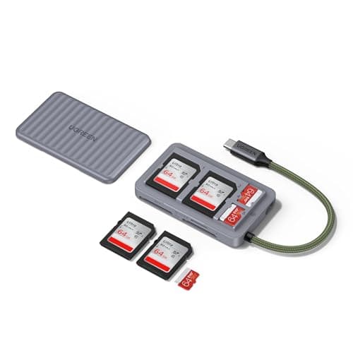 Image of UGREEN SD Card Reader 3-Slot (2*SD+TF) with 4 Card Storage Case(2*SD+2*TF), USB C 5Gbps Memory Card Reader OTG for Photography/Office, Compatible with iOS/Android/Windows/macOS