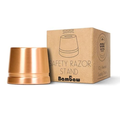 Image of Bambaw Safety Razor Stand, Does Not Fit All Safety Razors, Shaving Holder, Razor Holder Shave Stand, Rose Gold