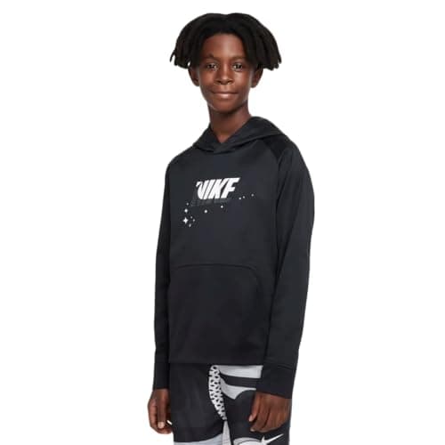 Image of Nike Boy's Tf GFX 1 Hooded Sweatshirt, Black/White, XS