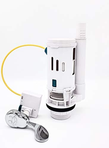 Image of Housler® Dual Flush Toilet Syphon with Metal Chrome Lever, Adjustable WC Flush System for handle-operated cistern, Flush Valve Replacement for Side & Front Handle Cistern, Fits 1.5" & 2" Bottom Outlet