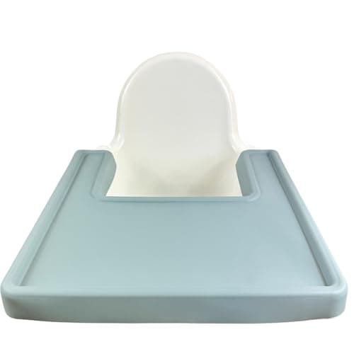 Image of Alimos High Chair Baby Mat Tray Made For IKEA ANTILOP BPA Free Accessories Full Cover Silicone Placemat Dishwasher Safe (Ether)