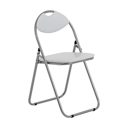 Image of Harbour Housewares Padded Folding Chair White - Metal Frame Seat with Cushioned Backrest Easy Store Compact Design Durable Office, Dining, Bedroom or Event Seating Max Load 114kg