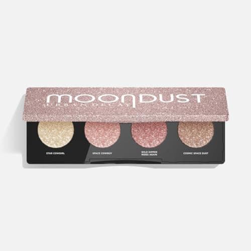 Image of Urban Decay Space Rider Moondust Quad Eyeshadow Palette, 4 Glittery High-Pigment Shimmer Shades Including Space Cowboy, Vegan Formula with Built-In Mirror, Pigmented Shimmer Quad, 4g