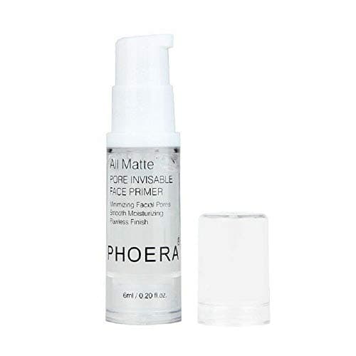 Image of Phoera Face Primer Invisible Pores Base Oil Control Added vitamins Makeup Base Pore Filler Moisturiser Matte Finish Long Lasting Makeup Skin Pore Minimizer UK Cosmetics AquaPurity 6ml