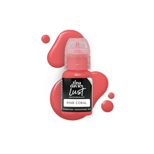 Image of Tina Davies Professional Envy & Lust Lip Pigments - Permanent Lip Makeup - Colors Heal True to Tone - High Retention - Lust Pink Coral, 1/2oz/15ml Bottle