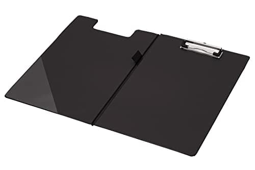 Image of Q-Connect Foolscap/A4 PVC Fold over Clipboard - Black