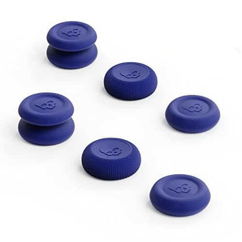 Image of Skull & Co. Skin, CQC and FPS Thumb Grip Set Joystick Cap Analog Stick Cap for Nintendo Switch Pro Controller & PS5 / PS4 / Slim/Pro Controller - Neon Blue, 3Pairs(6pcs)