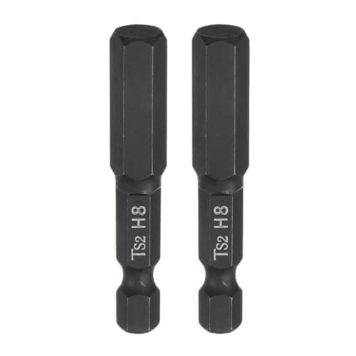 Image of sourcing map 2pcs H8 Hex Head Drill Bit Wrench 8mm Metric Flat Tip 1/4" Hex Shank 50mm (2") Long Magnetic Black Phosphate Hexagonal Screw Driver Socket Industrial Screwdriver Power Bits