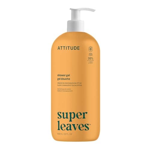 Image of ATTITUDE Body Wash, EWG Verified Shower Gel, Dermatologically Tested, Plant and Mineral-Based, Vegan Personal Care Products, Orange Blossom & Eucalyptus Scent, 946 mL