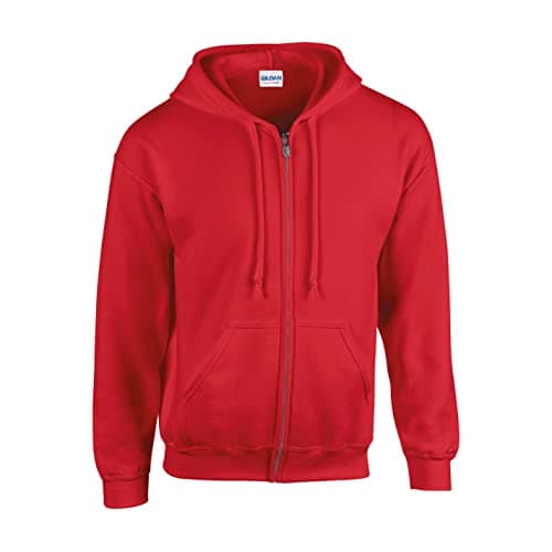 Image of Gildan Heavy Blendâ Full Zip Hooded Sweatshirt Sweatshirt, Red, XL Unisex Adult, red, XL