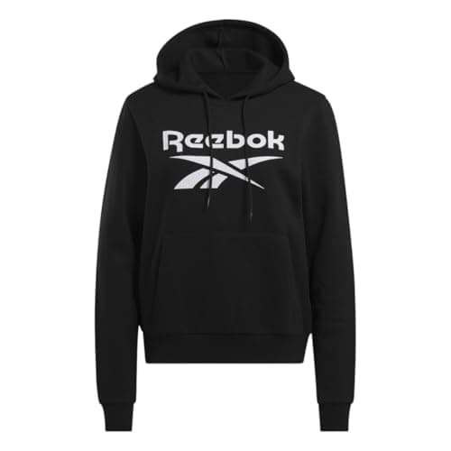 Image of Reebok IDENTITY BIG LOGO FLEECE HOODIE BLACK Female TRAINING TRACK TOPS