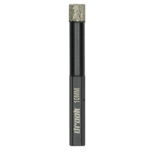 Image of Draak Dry Diamond Drill Bit 10mm Wax Filled for The Toughest Materials Including Marble, Granite, Porcelain, Ceramic & Glass Tiles Vacuum Brazed Porcelain 5