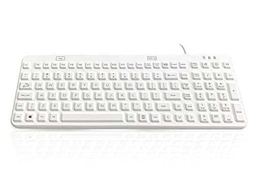 Image of AccuMed Accuratus Lux - USB 105 Key Compact Sealed Washable IP68 Medical/Clinical Keyboard with Adjustable Red LED Backlighting