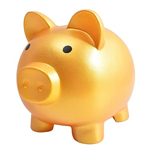 Image of Fuyamp Cute Piggy Bank, Child to Cherish Money, Keepsake Nursery Decor, Cute Coin Money Box Saving Coins Cash Fun Gift for Kids (Gold)