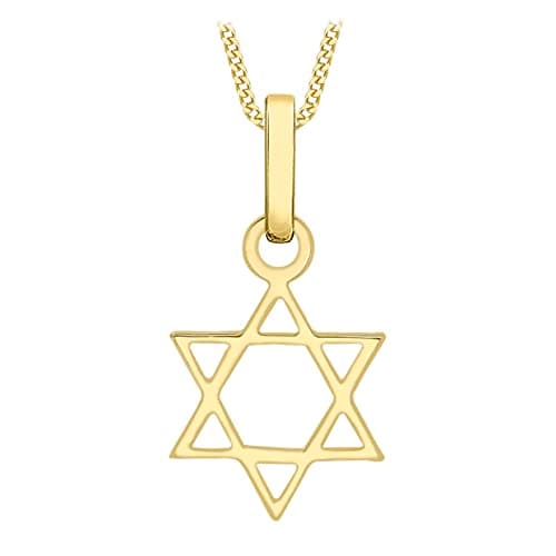 Image of CARISSIMA Women's 9 ct Yellow Gold David Star Small Pendant Necklace of Length 45.72 cm