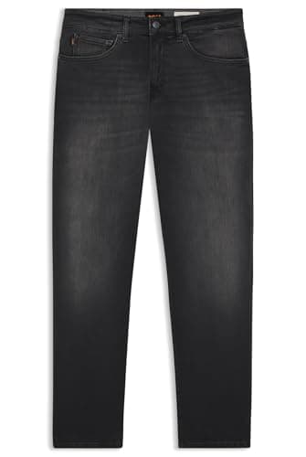 Image of BOSS Mens Straight Leg Jeans Cotton Black 36W / 34L