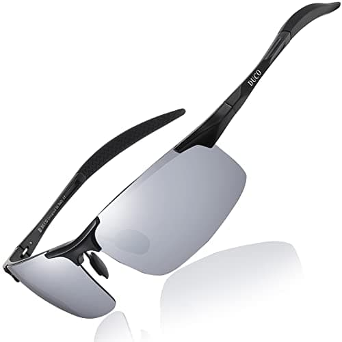 Image of DUCO Polarized Sunglasses for Men Sun Glasses Sports Eyewear Fishing Golf Driving UV400 Protection 8177S (Black Frame Silver Lens)