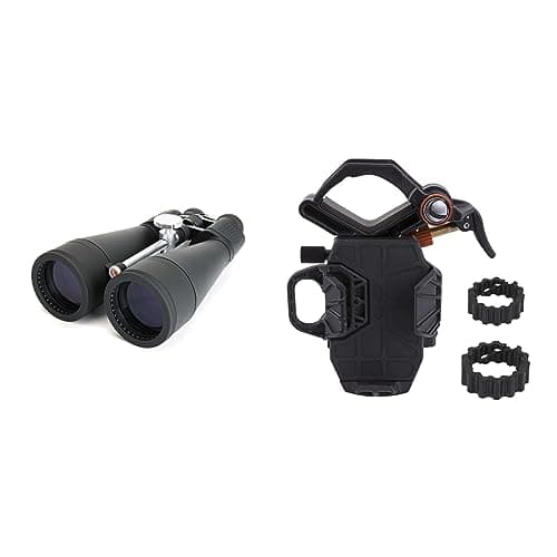 Image of Celestron 71018 SkyMaster 20x80mm Porro Prism Binoculars with Multi-Coated Lens, BaK-4 Prism Glass and Carry Case, Black & 81055 NexYZ 3-Axis Universal Smartphone Adapter, Patented Design