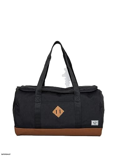 Image of Herschel Heritage Duffle Bag, Black/Saddle Brown