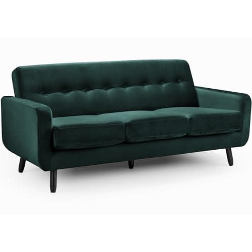Image of WeDoSofas OSLO 3 Seater Sofa – (Dark Green) – Sumptuous Velvet Upholstered 3 Seater for Stylish Living Rooms & Bedrooms – - Modern Sofa Design