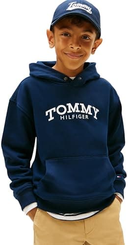 Image of Tommy Hilfiger Boy's MONOTYPE PRINT HOODIE KB0KB10028 Pullover Hoodie, BLUE (Dark Night Navy), 14 Years