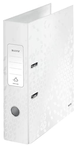Image of Leitz Lever Arch File, Pearl white, 80 mm spine width, WOW Range, 10050001, 80mm Spine