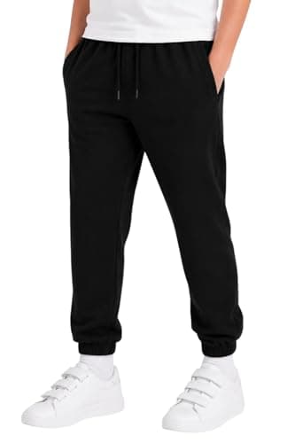 Image of ITRAT Kids Jogger Pants for Boys Girls Soft Fleece Sweatpants with Elastic Waist Comfortable Active Wear for School PE Trouser, Sports & Everyday Use (3 Years, 4 Years, Black)