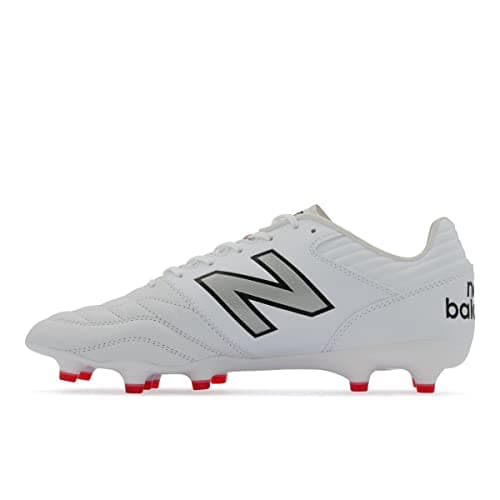 Image of New Balance Unisex 442 V2 Pro FG Soccer Shoe, White With Silver, 7