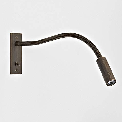 Image of LMAMZ Led Spotlight Lamp Long Gooseneck, Gooseneck Lamp Chrome Wall Mounted Reading Lights for Bedroom with Switch, 360 Rotatable Wall Light Flexible Bedside Lamps Single Spot Lights for Wall,Bronze