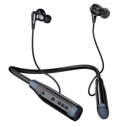 Image of LAMA Bluetooth Neckband Earphones, Wireless Headphones IPX5 Waterproof, Neckband Headphones with Noise Reduction Mic, HD Stereo Sound Sport Earbuds with 100Hrs Playtime