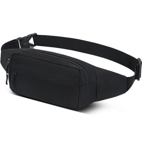 Image of Bumbags Waist Fanny Packs for Men Women Fashion Bum Bag with Adjustable Belt for Sport Running Hiking Travel Cycling Walking Dog Boys Ladies (Black)