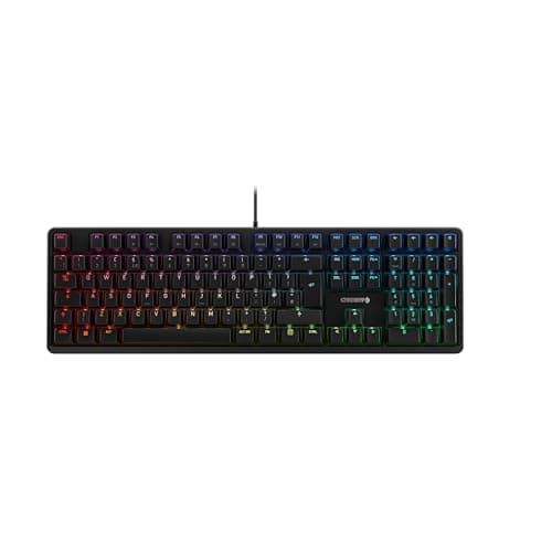 Image of CHERRY G80-3000N RGB, Mechanical Gaming Keyboard with RGB Lighting, UK Layout (QWERTY), Wired, Original MX SILENT RED Switches, Black
