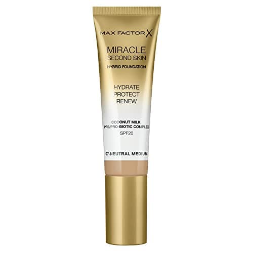 Image of Max Factor Miracle Second Skin Hydrating Foundation, Neutral Medium, 30 ml (Pack of 1)