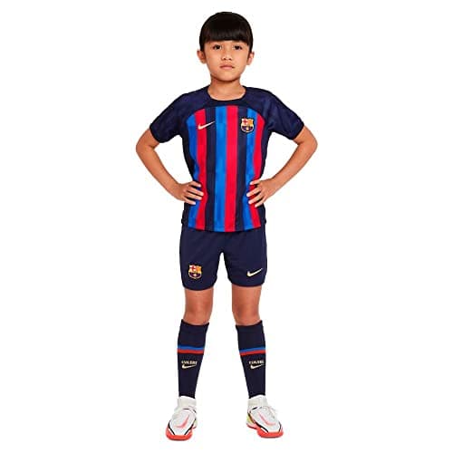 Image of NIKE FC Barcellona DJ7890-452 Fc Barcelona 2022/23 Home Baby Set Unisex Obsidian/Sesame 7-8 anni